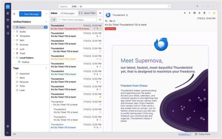 How do I update Thunderbird email?